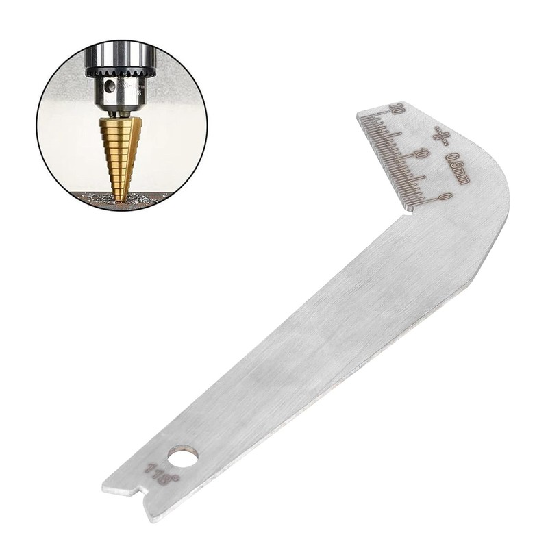 Walfront 2Pcs Drill Bit Angle 118 Degree Metal Blade Measurement