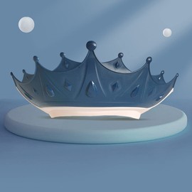 Baby Shower Cap for Kids,Shower Hat for Kids,Adjustable Toddler Hair Washing Shield,Cute Crown Shape Silicone Baby Shower Visor Shampoo Cap for Eye and Ear Protection(blue)