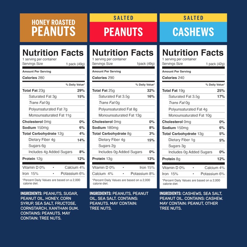 PLANTERS Peanuts and Cashews Variety Pack, 40.5 oz.