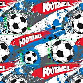Pingianer 100 x 160 cm Ball Football Football 100% Cotton Fabric Children Sold by the Metre Craft Sewing Fabric (Ball Blue Football, 100 x 160 cm