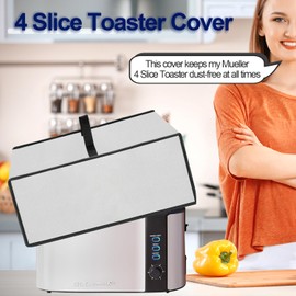 NUENSS-ROR Toaster Cover Waterproof Heat-Resistant Dustproof Protective Cover Case Heavy Duty Cover for Mueller UltraToast Toaster 4 Slice MT-110ss/Elite Gourmet ECT-3100 4 Slice Toaster (Silver grey)