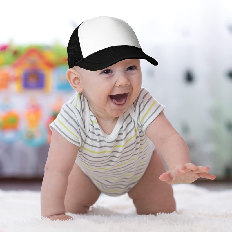 DALIX - Gorra de camión para niños y niñas, Negro-blanco,