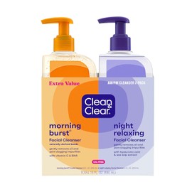 Clean & Clear Morning Burst, Paquete de limpiador diurno y nocturno, Paquete con 2