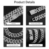 LMXMGRG 2Pcs Mens Cuban Link Diamond Cut Chains 15mm Cuban
