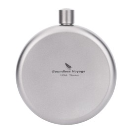 Boundless Voyage Titanium Ultralight Hip Flask, 150ml, Round, Ti3065D