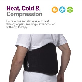 NatraCure Hot/Cold Compression Lumbar Support Back Brace/Wrap – Alleviates Pain from Back Surgery, Arthritis, Swelling, Sciatica, Degenerative/Slipped Discs, and Sports Injuries (6037 CAT)