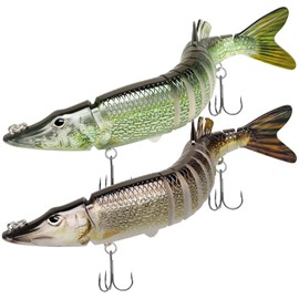 TRUSCEND Señuelos de Buceo para Pesca,Multi Jointed Swimbaits Lento Hundimiento Biónico, Señuelos de Natación Bass Agua Dulce Salada Bass