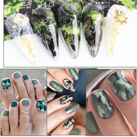 Flowers Nail Art Stickers Transfer Foils Decals Nail Art Film Camouflage Colors Nail Foils Design Holographic Nail Art for Women Girls Manicure Decorations Letters Butterfly Nails Decor (10 Sheets)