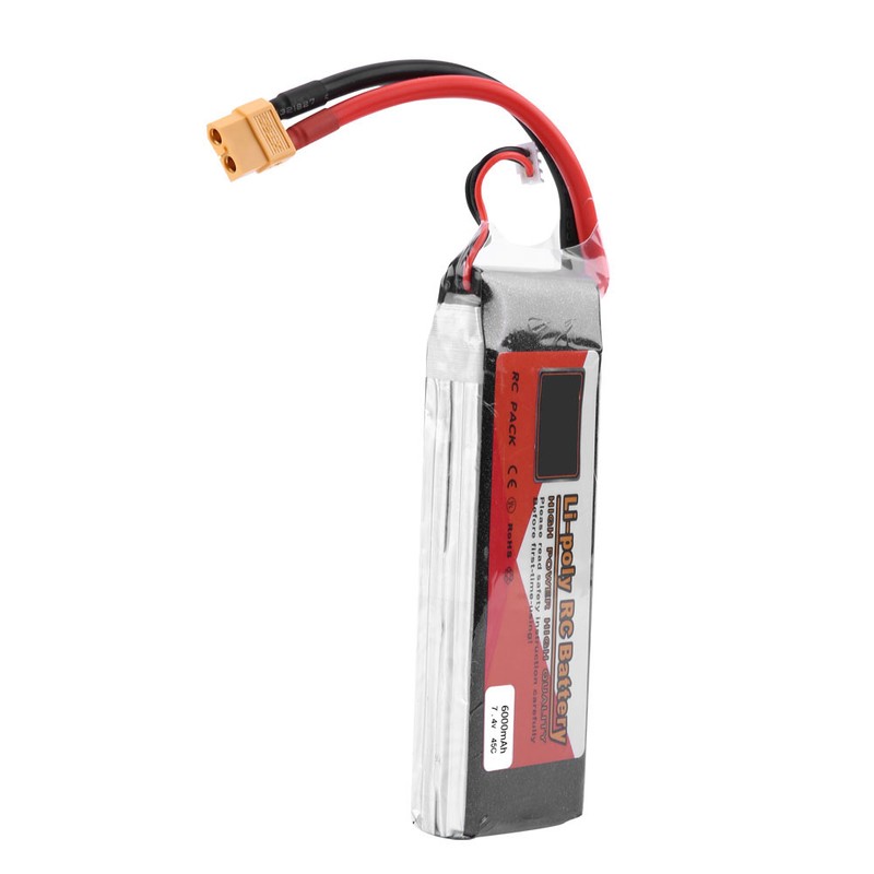 ZOP POWER 2S 7.4V 6000mAh 45C Rechargeable LiPo Battery with