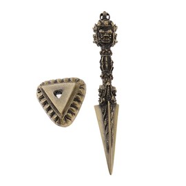 zalati Dorje Vajra Phurba with Base Tibetan Buddhism Alloy Nepal Craft for Home Decoration