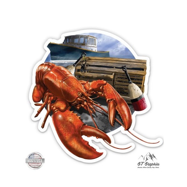 GT Graphics Lobster Catch - 20" - Large Size Vinyl Sticker - Outdoor Indoor Decor