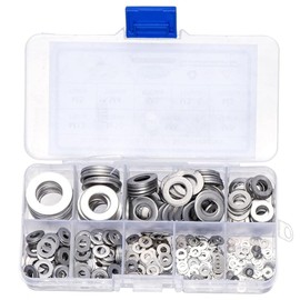 Armastuse Stainless Steel Flat Washers, 580 PCS Assorted Hardware Lock Metal Washers Kit for Screws, Bolts (9 Sizes)