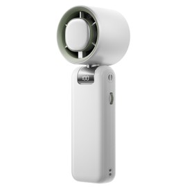 ALSKIP High Speed Handheld Fan, 13500 RPM Turbo Motor TEC Instant Cooling, 4000mAh Battery (3-23H) LCD Display, 3-in-1 Neck/Desk/Portable Fan for Travel Office Sports (Off-white)