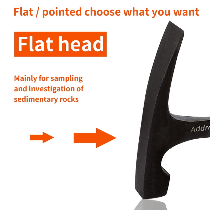 Boaby Professional Exploration Hammer One-piece Carbon Steel Flat Head Hammer