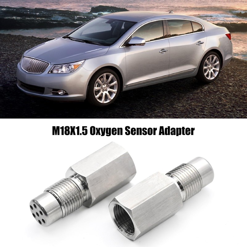 UOIENRT 2pcs Universal O2 Oxygen Sensor Adapter Mini Catalytic Converter