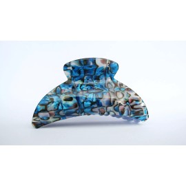 Bright blue abalone sea shell effect hair claw clip