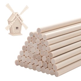 Pack of 50 Wooden Sticks, 30 cm x 6 mm, Birch Wood Craft Sticks, Birch Wood Sticks for Crafts, Wooden Sticks, Round Rods, Wooden Sticks, High Quality Unfinished Craft Sticks, Round Stick (Birch)