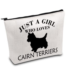 PLITI Cairn Terrier Gifts for Women Funny Cairn Dog Mom Gift Just a Girl Who Loves Cairn Terriers Travel Pouch (Girl Cairn Terriers)