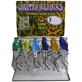 ToolUSA 144-Pair Reading Glasses | Oval Lenses & Metal Frames | Clear Magnification Tabs | Metal Display Rack | Economically Priced