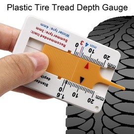 IKadiya Tread Depth Gauge 0-20 mm Plastic Depth Gauge Tyre Measuring Range Tread Gauge Tyre Portable Depth Caliper Tread Depth Gauge