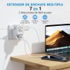 Enchufe Regleta Multicontacto Triple Portatil Con 4 Usb