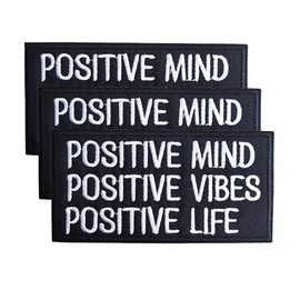 Motivation Patch for Affirmation Collections, 3Pcs Positive Mind Vibes Life Iron On Embroidery Patch Badge for Backpacks Hats Bags Clothes Jacket Jeans