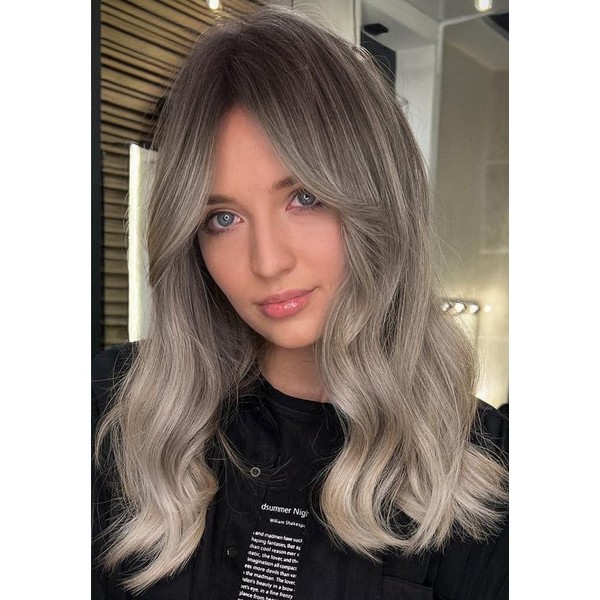 LEMEIZ Ombre Brown Hair Blonde Wigs for Women, Natural Wavy