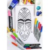 Tribal African Mask - Coloring Canvas For Adults, Stretched primed