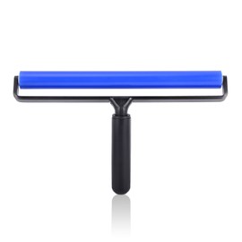 EHDIS Glue Silicone Rubber Pasting Tacky Soft Roller Vinyl Record Cleaner Squeegee Wheel Anti-Static Sticky Dust Collection for Film Application Craft Project Industry Ink Tools 12-inch