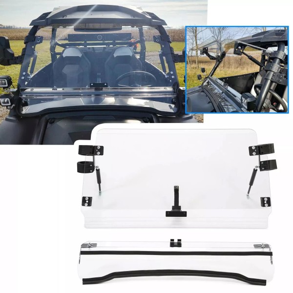 Unbranded Clear Windshield Flip For Polaris RZR 800 570 /