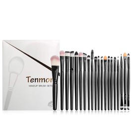 Juego de pinceles de ojos, 20 piezas, tenmón, sombra de ojos, delineador de ojos, kit de mezcla, brochas de maquillaje, base de maquillaje,...        