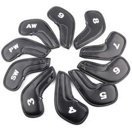 10pcs Golf Club Iron Head PU Covers Set Putter Protector Case Kit Golf Accessory