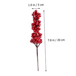 Gadpiparty 24pcs Artificial Berry Stems for Christmas Tree Decor Simulated Red Berry Branches for Holiday Wreaths Crafts and Home Decoration