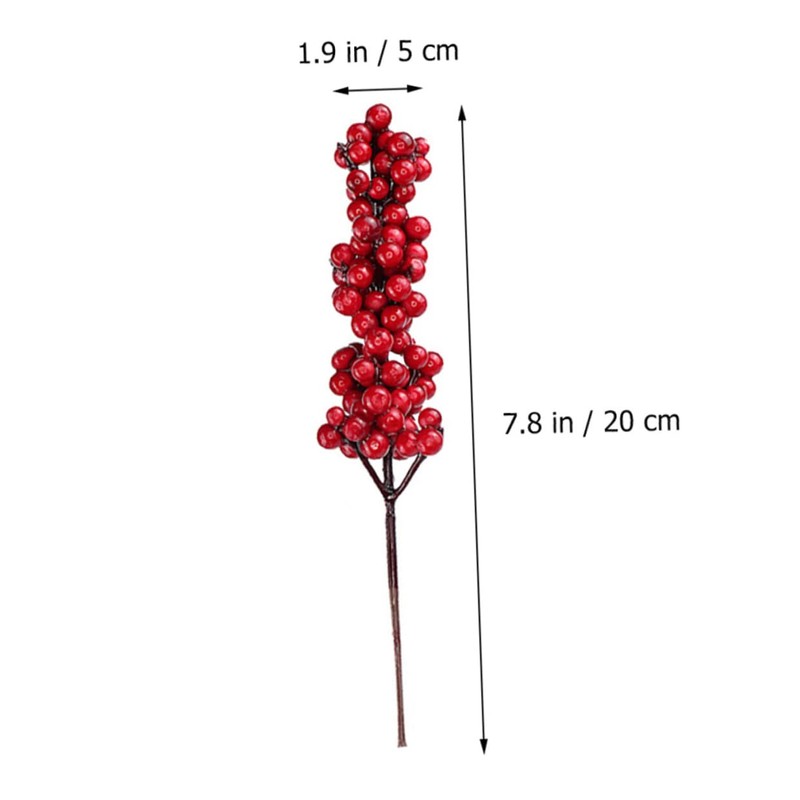 Gadpiparty 24pcs Artificial Berry Stems for Christmas Tree Decor Simulated