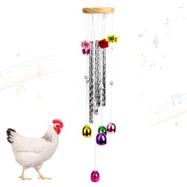 lasuroa Chicken Toys for Coop, Enrichment Wind Chimes Chicken Toys Interactive Play Coop Accessories Art Hanging Decoration for Hens Bird Parrot Lovebird
