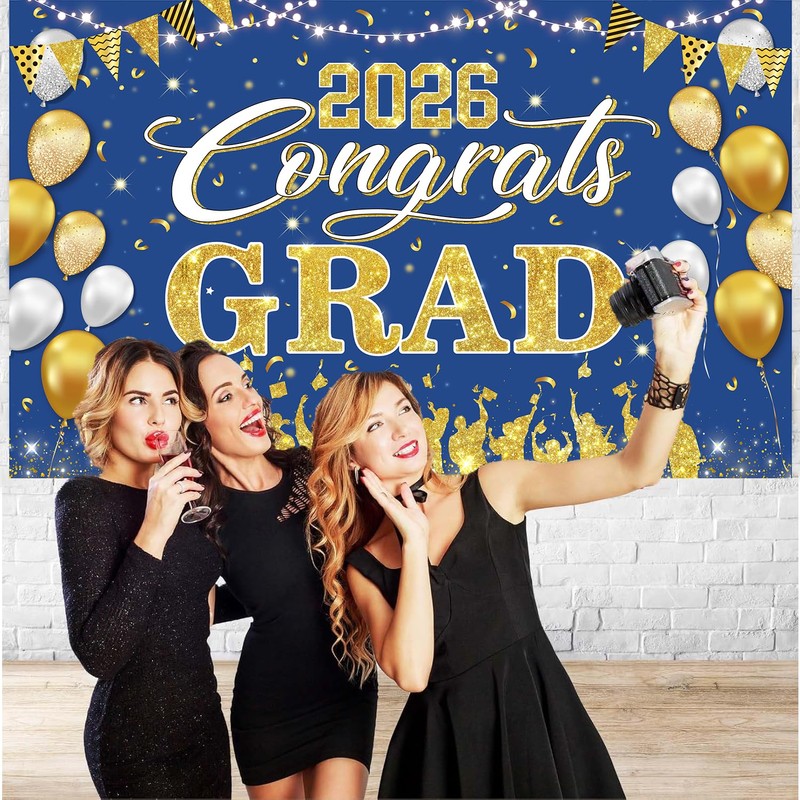 Class of 2026 Graduation Banner Decorations - 72.8'' x 43.3''