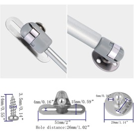 60N/14.5 lb Hydraulic Cabinet Hinge, Soft Close Lid Supports & Buffer Telescopic Cabinet Door Gas Spring Glue Head Supports 6" Length - (2 Sets)