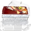 16" x 9" Chilled Serving Tray with lids,Walnut,1 Set