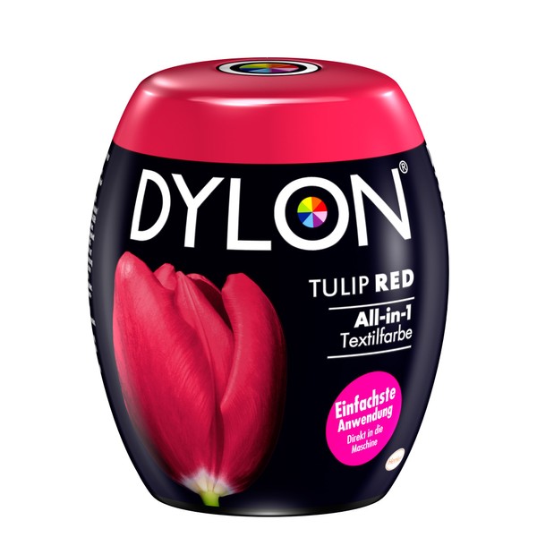 DYLON Tulip Red All-in-1 Textile Dye (350g), for Colouring and Refreshing Items in Washing Machine, for Fresh and Intense Colours