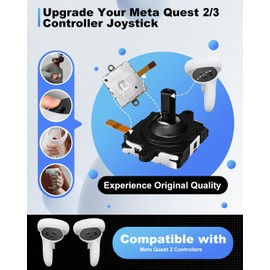 Joystick Replacement Kit for Oculus Quest 2 Controller, Repair Kit for Me-ta Quest 3 Controller, Include 2 Joysticks, T5 Screwdriver, Tweezer, Pry Tool, 4 Thumbstick Grips (Gray-13-in one)
