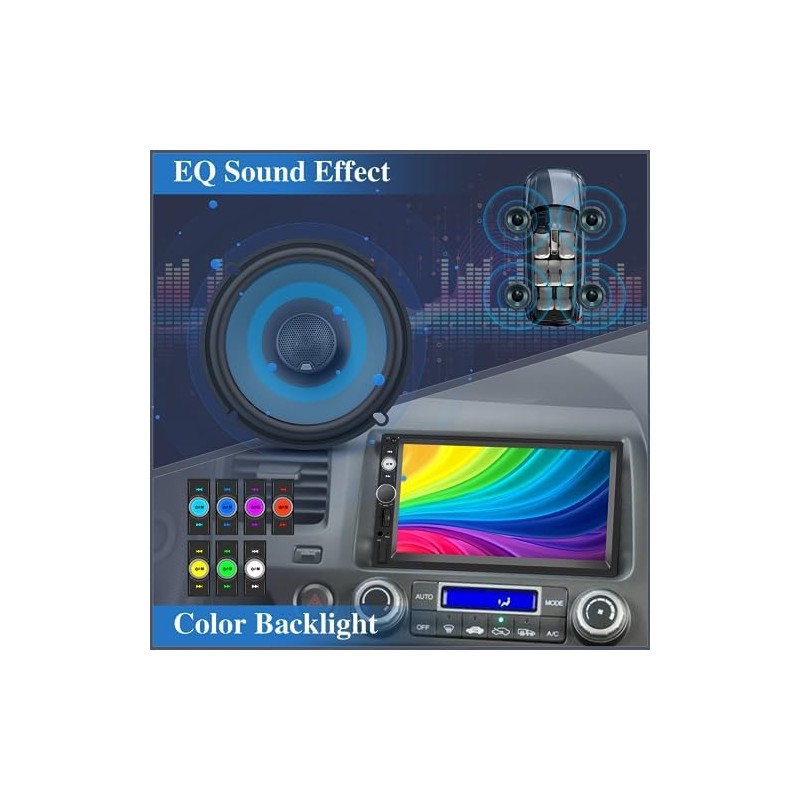 NHOPEEW Double Din Bluetooth Car Stereo - 7 Inch Touch