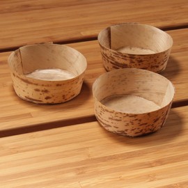 BambooMN Brand - Bamboo Leaf Round Tubs - 2.7 dia x 1 high - 100 Pieces by BambooMN