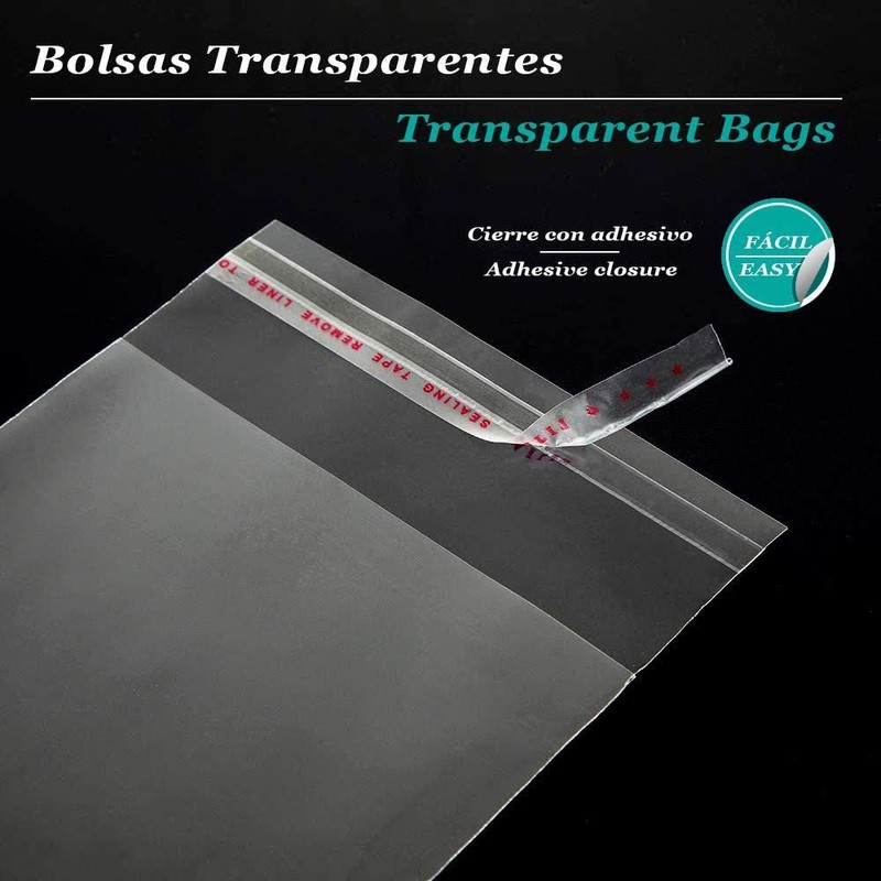 RUBY 200 x Clear Plastic Cellophane Bags with Self Seal