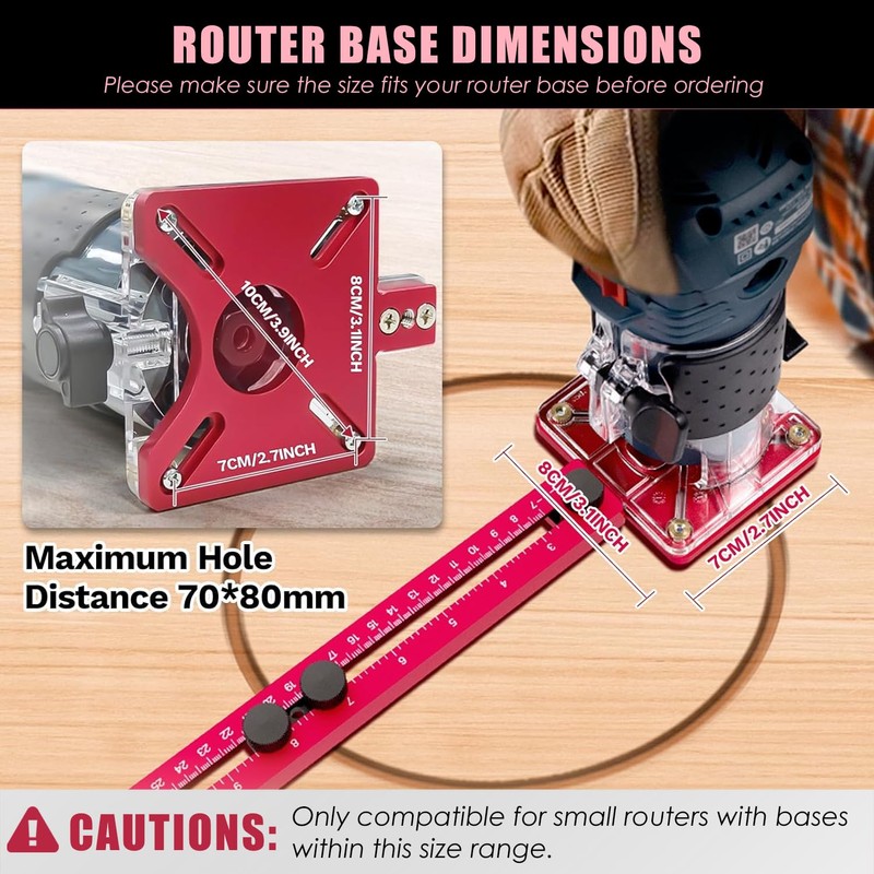 XASMA 4in1 Router Milling Groove Bracket, Aluminum Alloy Circle Cutting