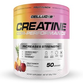 Cellucor Polvo de creatina, sabor a ponche de frutas: aumenta la fuerza, la masa muscular magra y la resistencia, creatina micronizada para una rápida