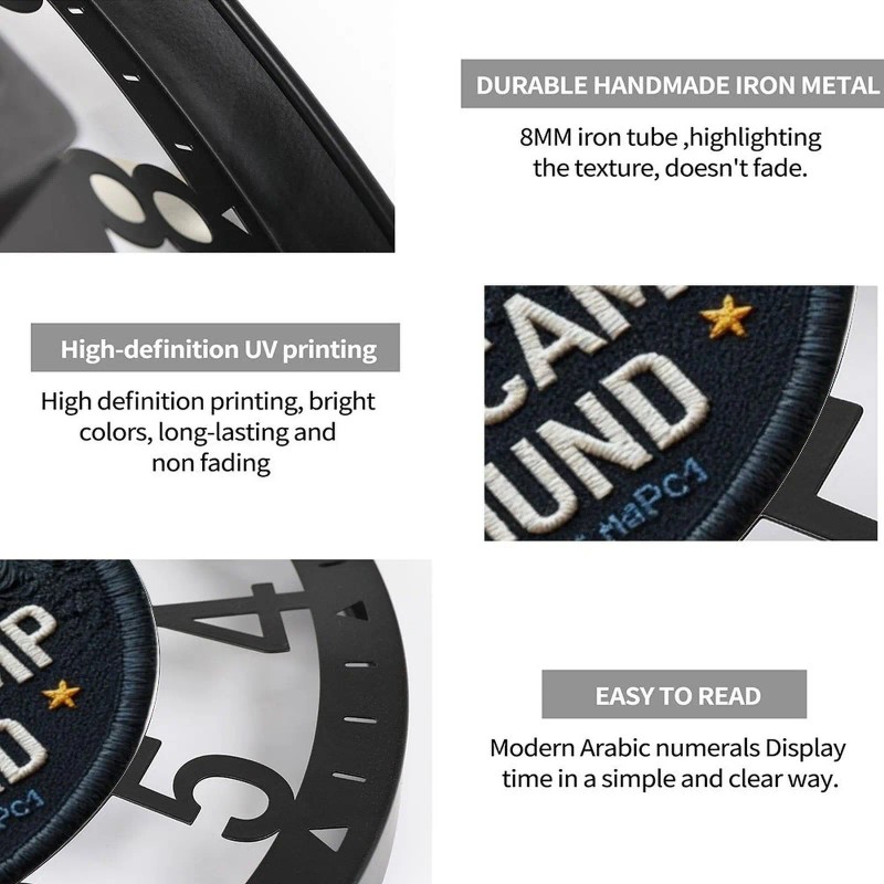 Bulk 40-Pack 25cm Iron Circular Wall Clock Set Silentsheet size: