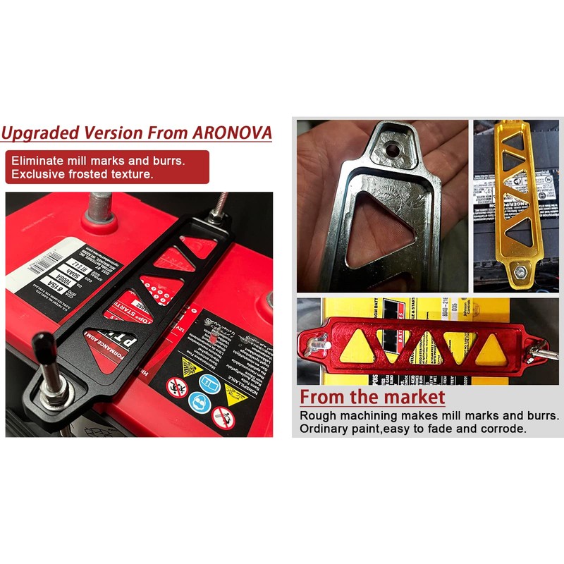ARONOVA Battery Hold Down Sets,With Billet Aluminum Battery Tie Down