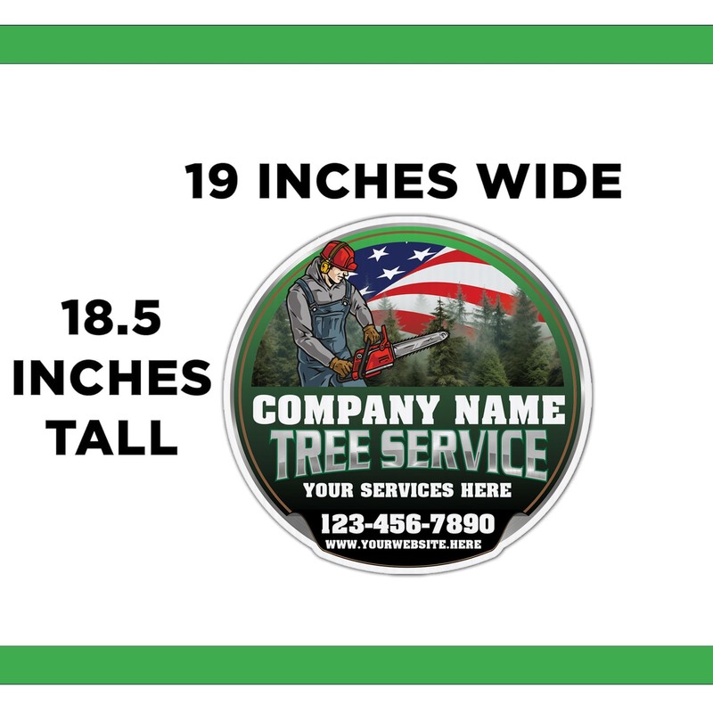 10-Pack Custom Tree Service Company Yard Signs 18.5x19 Inches, Two-Sided