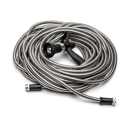 Kings County Tools 75-Foot Stainless Steel Garden Hose | Kink and Puncture Proof | Resistant to Tearing, Cracking, Corrosion and Rusting | Lightweight & Flexible