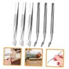 SHINEOFI 6pcs Multi-use Metal Tweezers for Stamp Collecting Hobby and